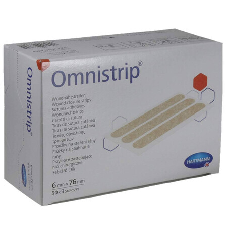 Plasturi sub formă de stripuri sterile Omnistrip (540683), 6x76 mm, 50x3 bucăți, Hartmann