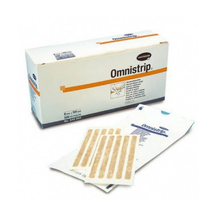 Plasturi sub formă de stripuri sterile Omnistrip (540684), 6x101 mm, 50 bucăți, Hartmann