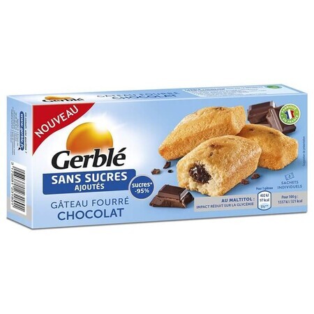 Torta ripiena di cioccolato senza zuccheri aggiunti, 150 g, Gerble