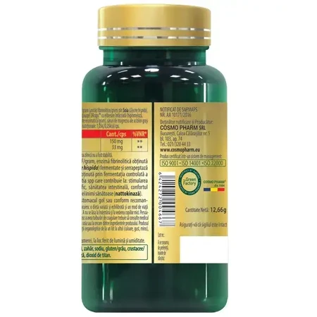 Nattokinase Serrapeptase Integratore Alimentare, 30 capsule vegetali, Cosmopharm