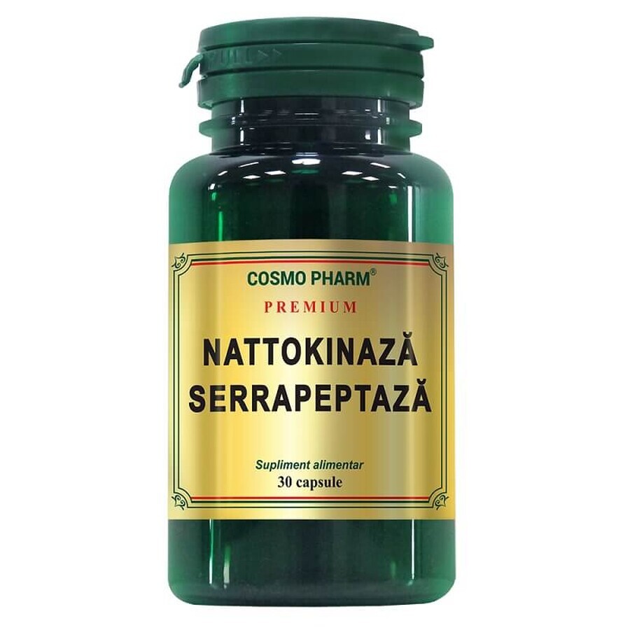 Premium Nattokinase Serrapeptase, 30 plantaardige capsules, Cosmopharm Beoordelingen