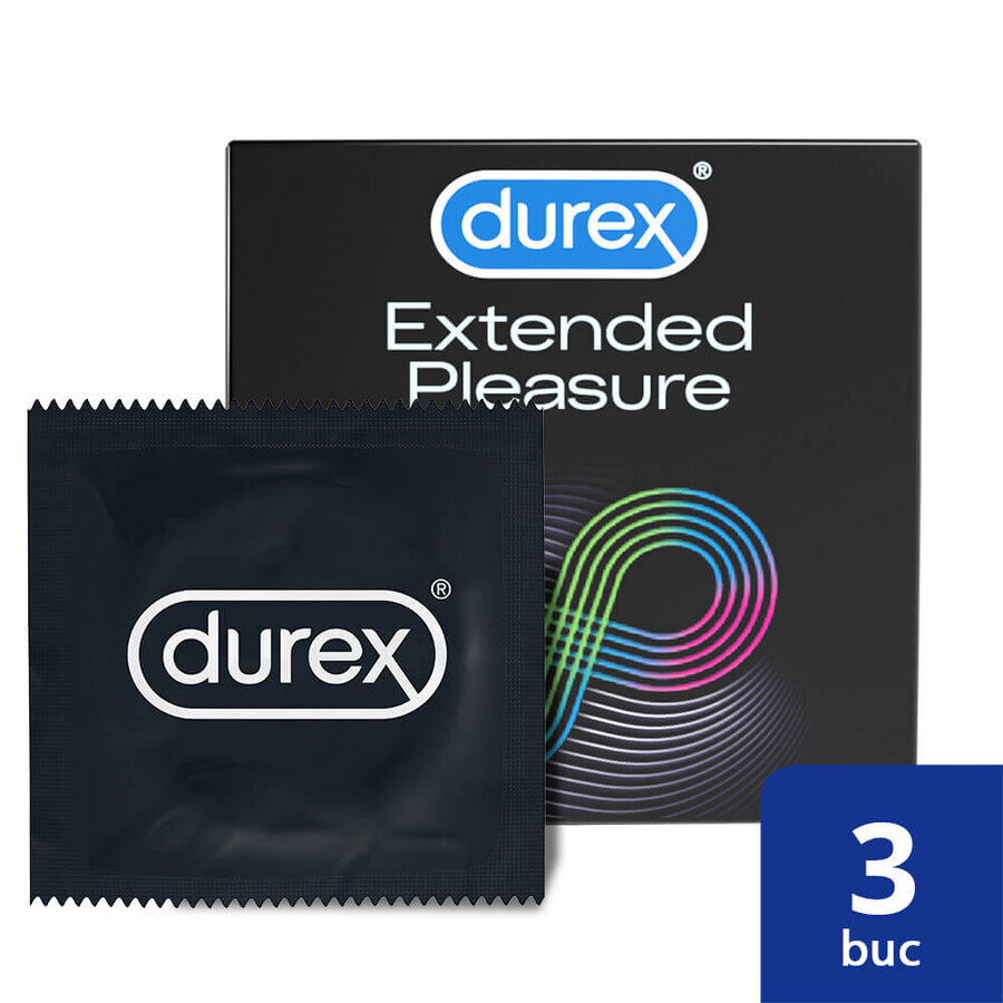 Prezervative Extended Pleasure, 3 piezas, Durex