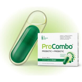 ProCombo probiótico + prebiótico para el equilibrio de la flora intestinal, 10 cápsulas, Vitaslim