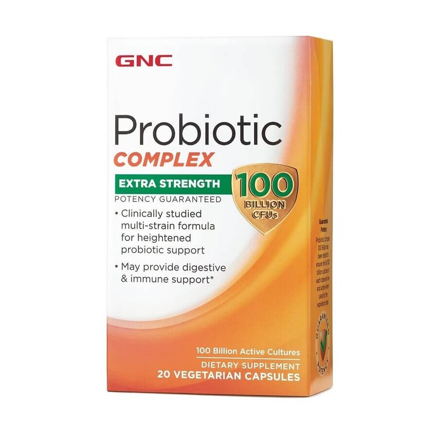 Probiotic Complex Extra Strength 100 Billion Live Cultures (424632), 20 capsules, GNC