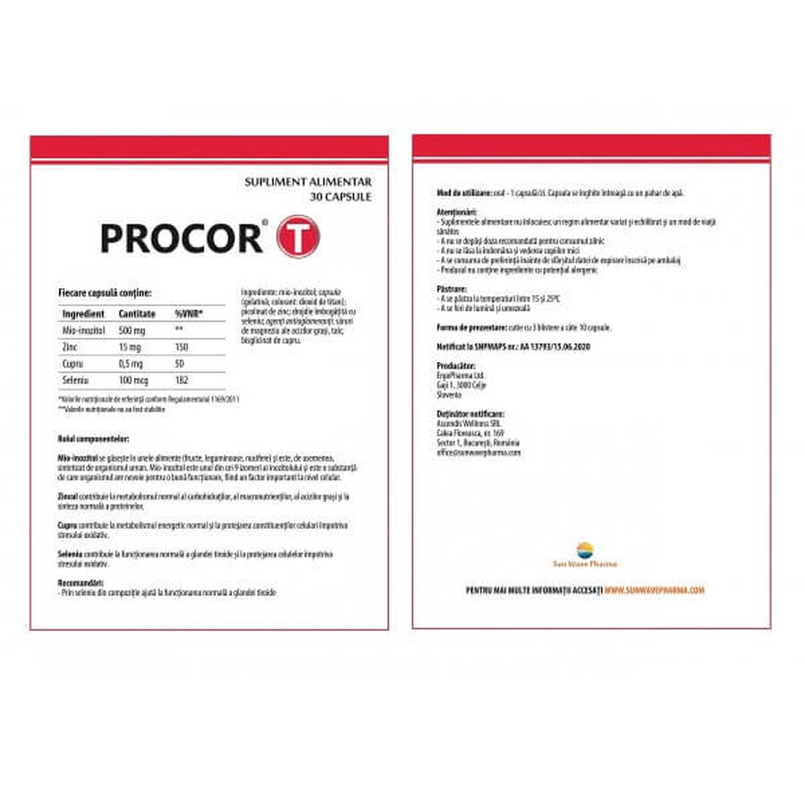 Procor T, 30 capsule, Sun Wave Pharma