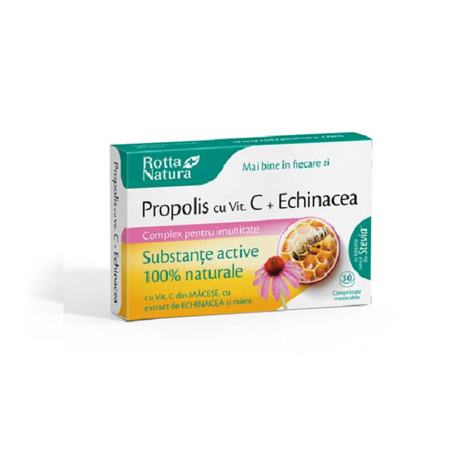 Propóleo con Vitamina C, Equinácea y miel, 30 comprimidos, Rotta Natura