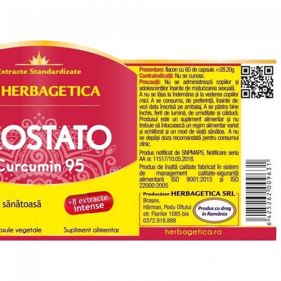 Prostaat Curcumine95, 120 capsules, Herbagetica