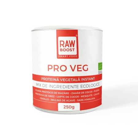 Proteine ​​vegetali ecologiche Pro Veg, 250 g, Rawboost Smart Food