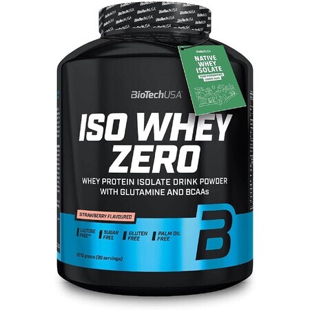 Iso Whey Zero proteína en polvo con sabor a fresa, 2270 g, BiotechUsa