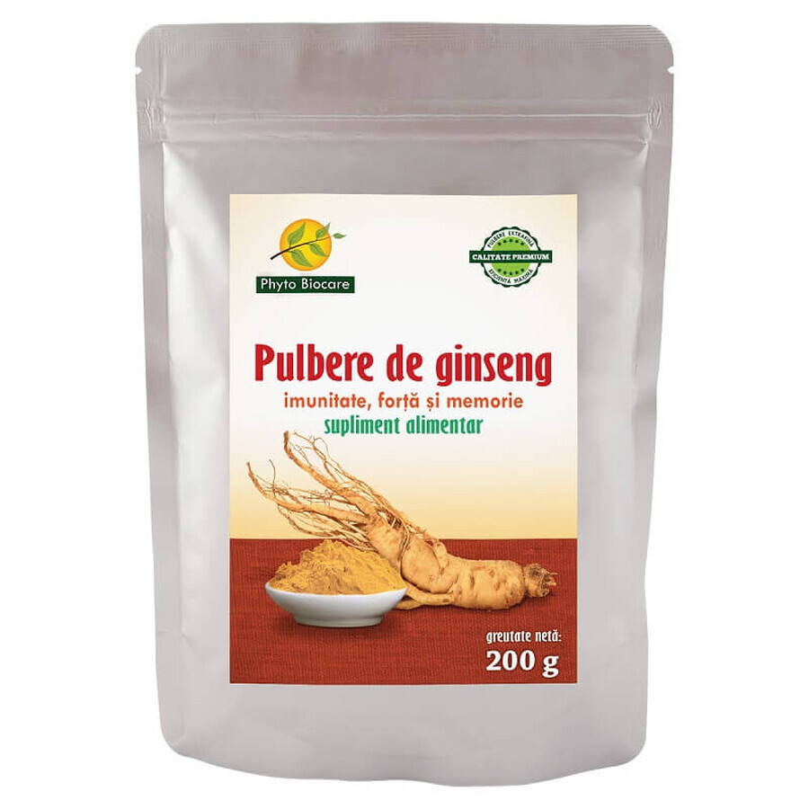 Ginseng en polvo, 200 g, Phyto Biocare