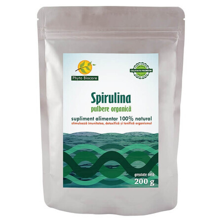 Espirulina en polvo, 200 g, Phyto Biocare