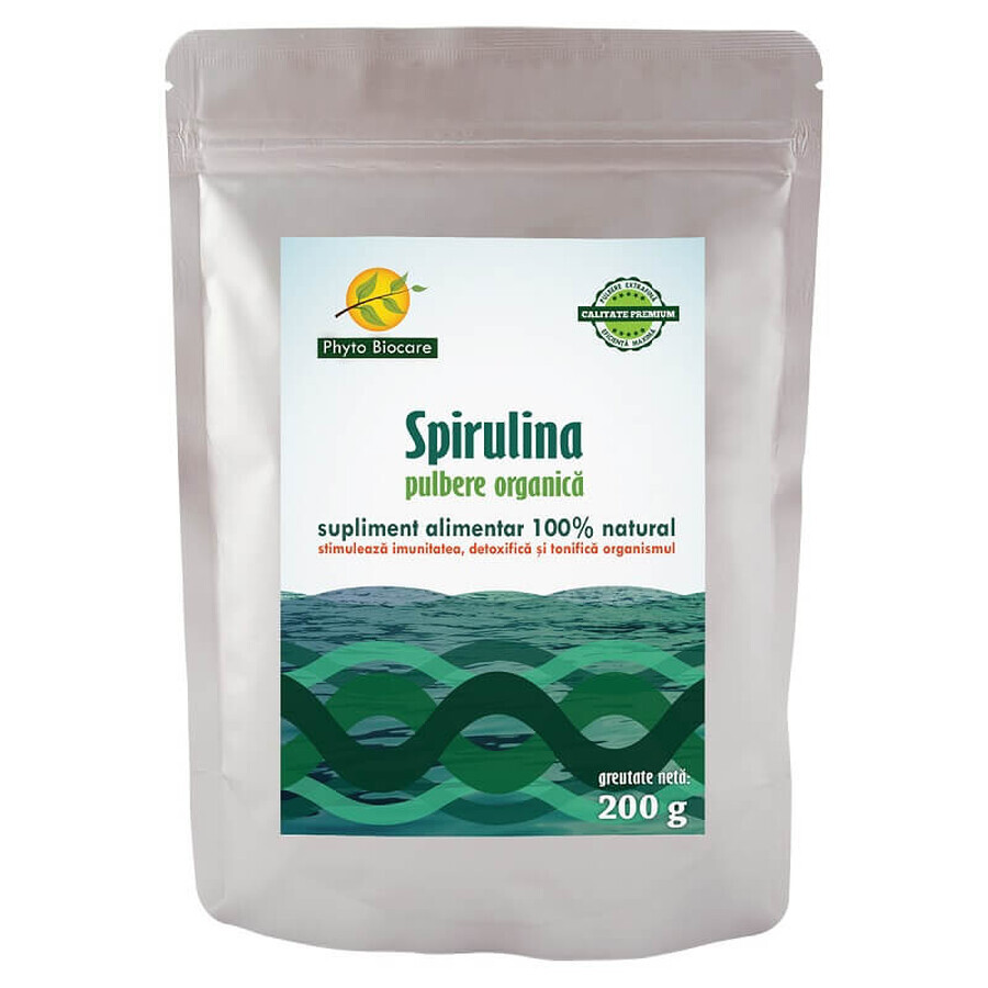 Pulbere de spirulină, 200 g, Phyto Biocare