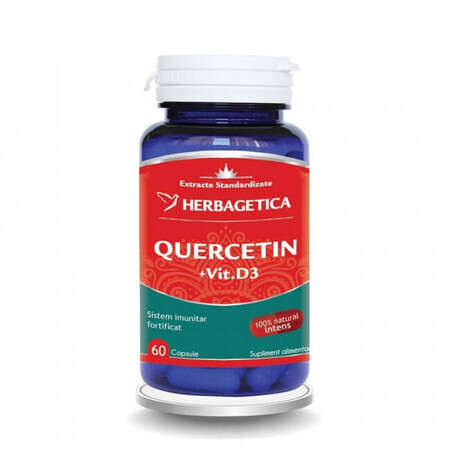 Quercetin with Vitamin D3, 60 capsules, Herbagetica