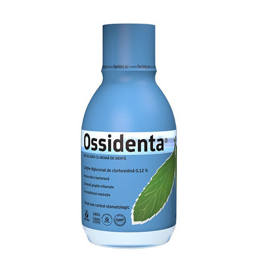 Enjuague bucal con sabor a menta Ossidenta, 250 ml, Biofarm