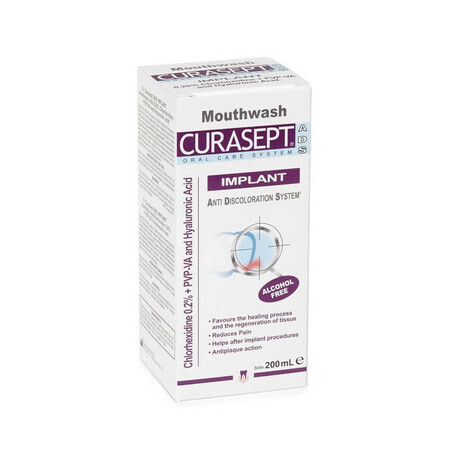 Mouthwash with chlorhexidine 0.20% Implant Curasept, 200 ml, Curaprox