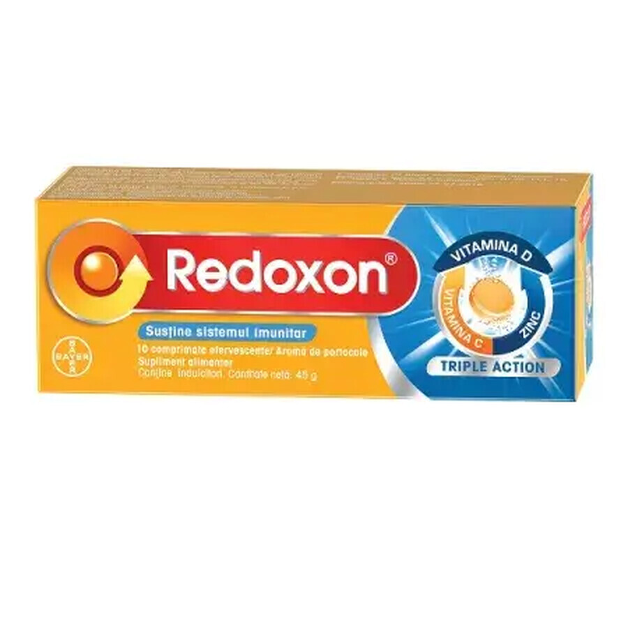 Redoxon Triple Acción, vitaminas para un apoyo inmunitario avanzado, 10 comprimidos, Bayer