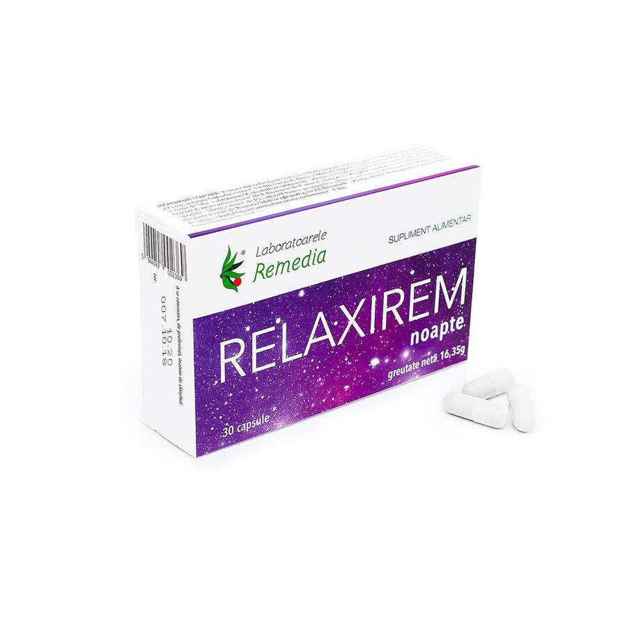 Relaxirem noapte, 30 capsule, Remedia