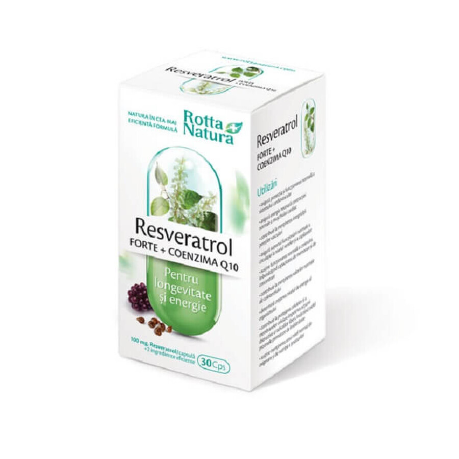 Resveratrol Forte + Coenzima Q10, 30 cápsulas, Rotta Natura