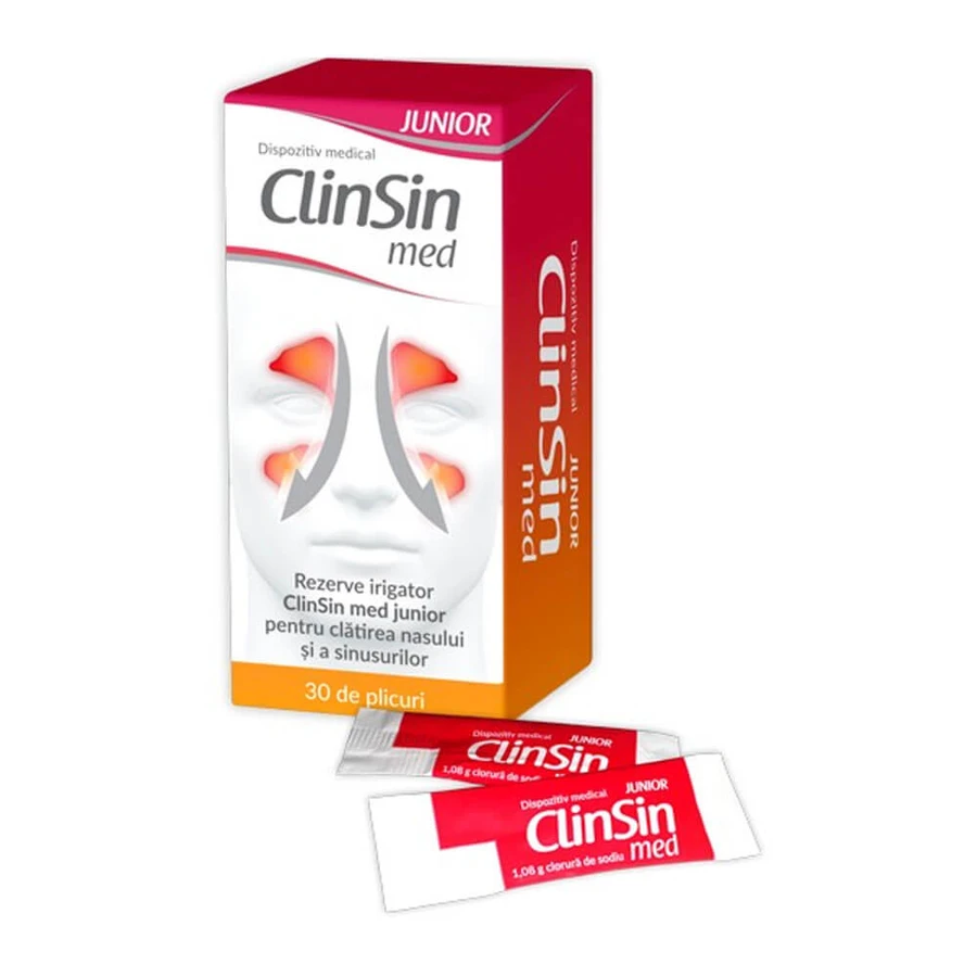 Rezerve irigator ClinSin med junior, 30 plicuri, Zdrovit