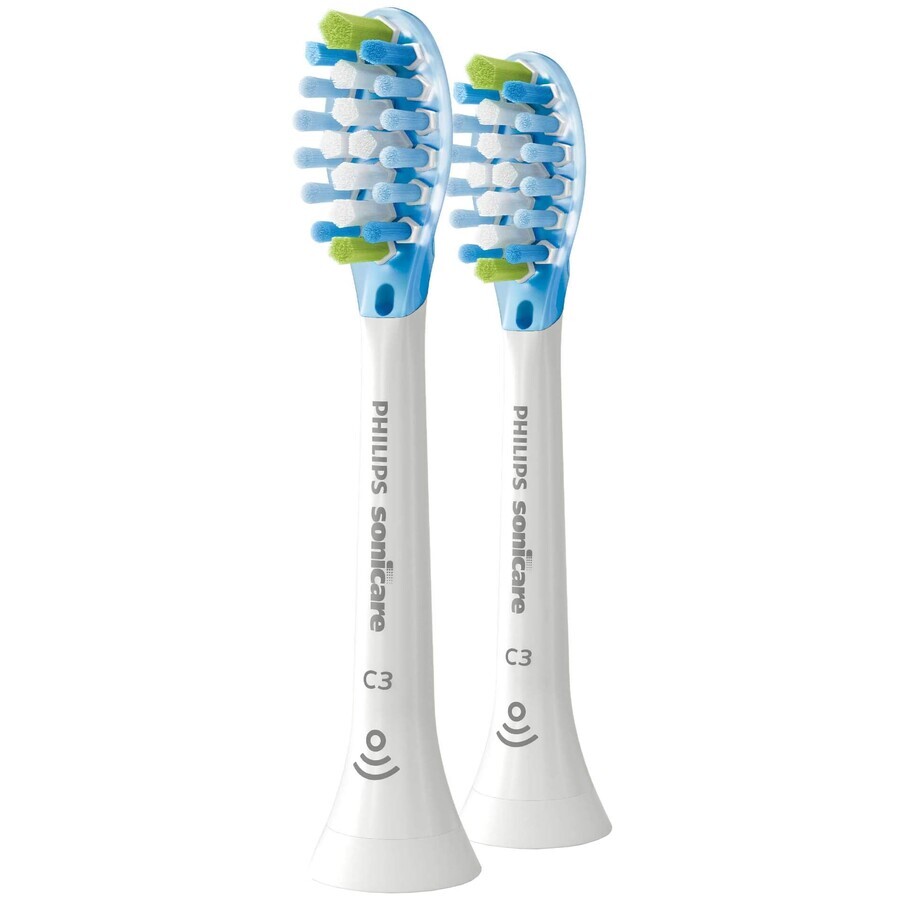 Recambios para el cepillo dental eléctrico C3 Premium Plaque Control, 2 unidades, HX9042/17, Philips Sonicare