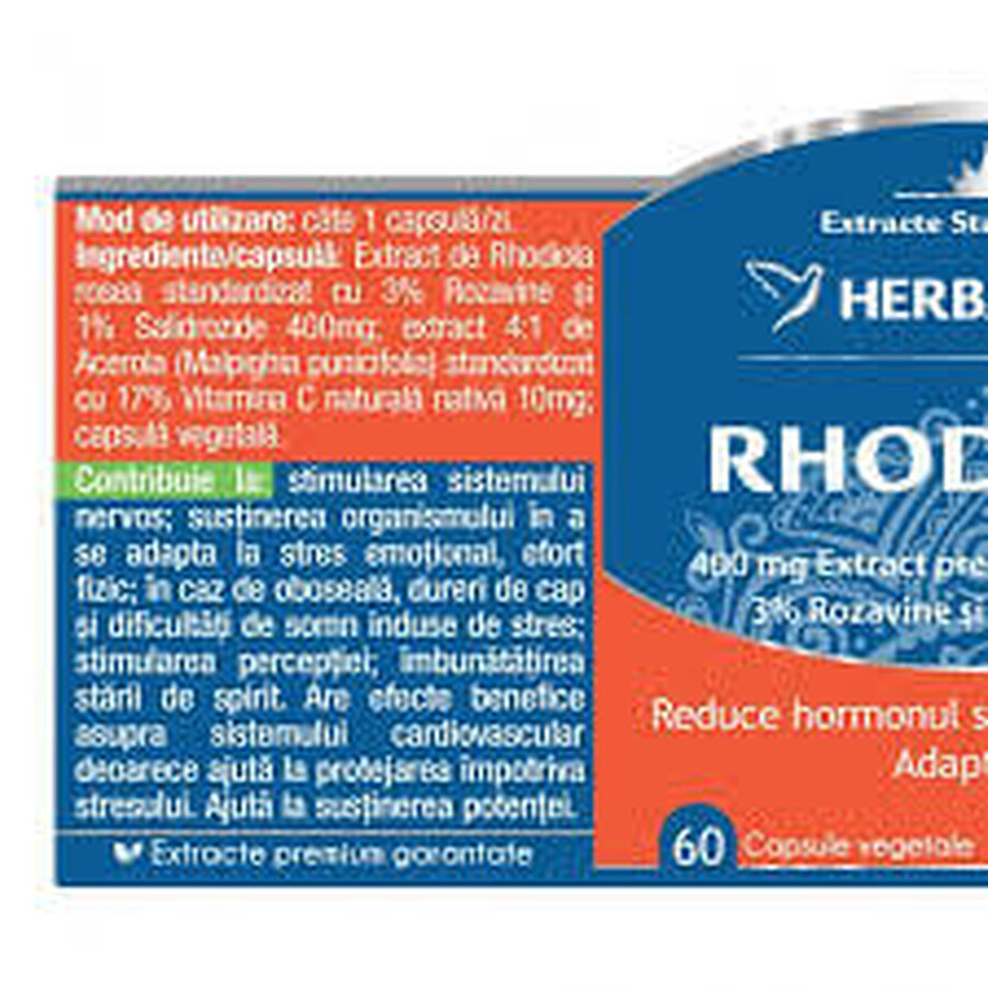 Rhodiola, 120 cápsulas, Herbagetica