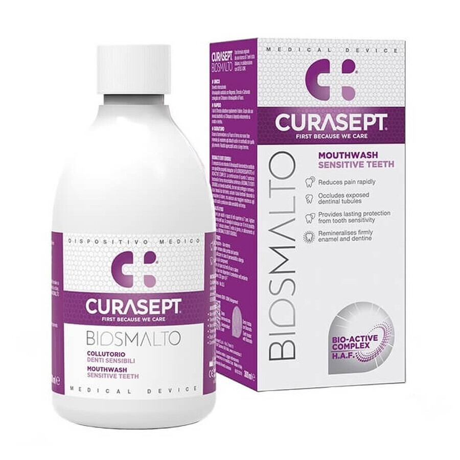 Enjuague bucal para dientes sensibles Biosmalto, 300 ml, Curasept