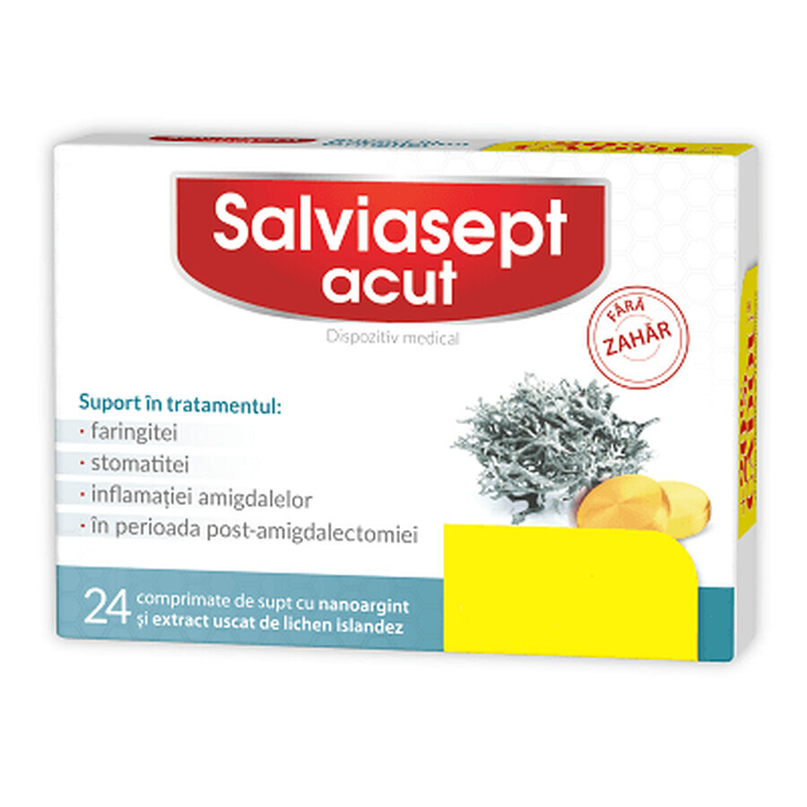 Salviasept Agudo sin azúcar, 24 comprimidos, Natur Produkt