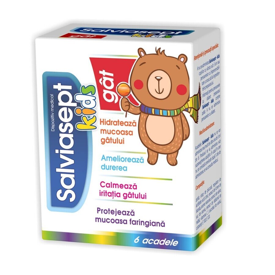 Salviasept Kids, 6 piruletas, Zdrovit