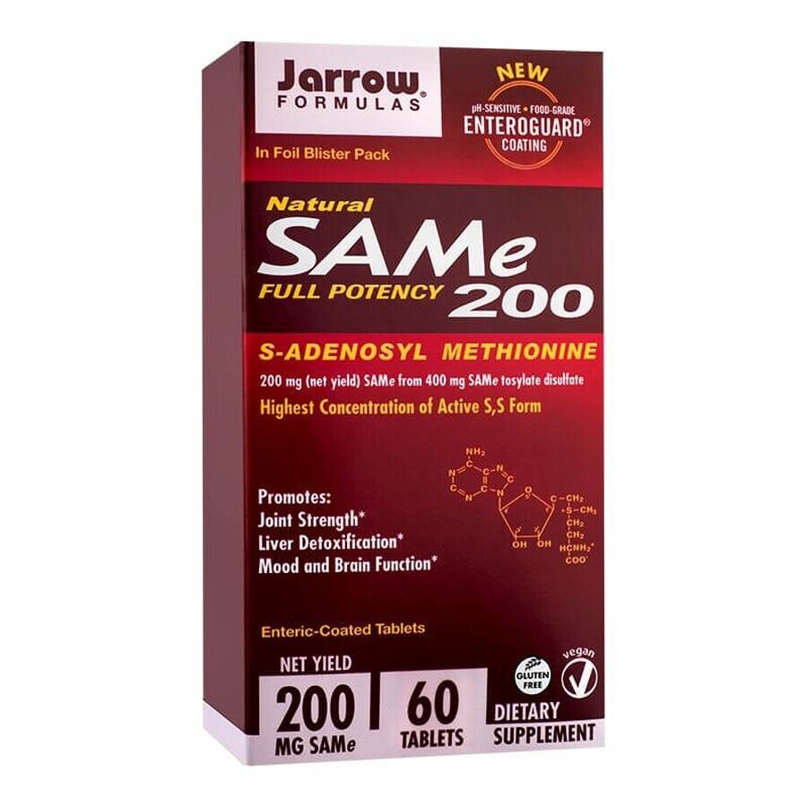 Sam-e Full Potency 200mg Jarrow Formulas, 60 comprimido, Secom