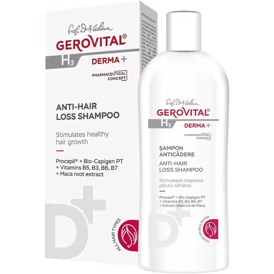 Gerovital H3 Derma+ Champú anticaída, 200 ml