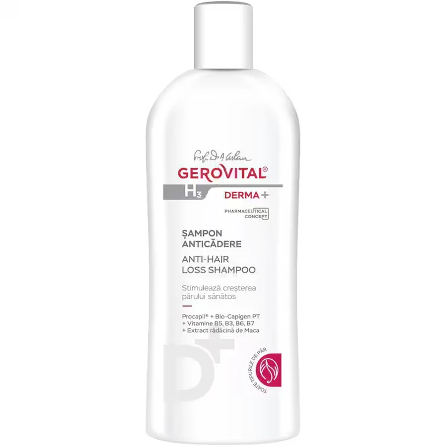 Gerovital H3 Derma+ Champú anticaída, 200 ml
