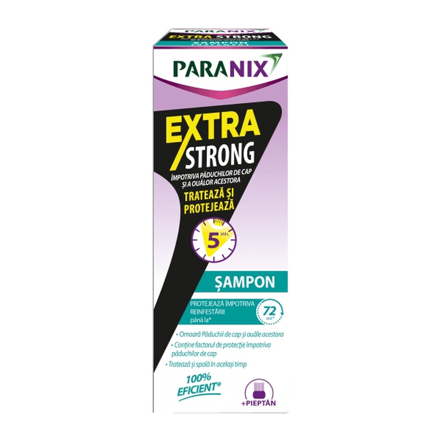 Champú Anticaspa Extra Fuerte con peine incluido Paranix, 200 ml, Perrigo