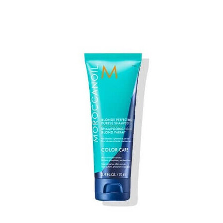 Shampooing Blonde Perfecting Purple pour cheveux blonds, 70 ml, Moroccanoil