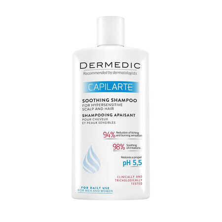 Dermedic Capilarte Champú calmante para cuero cabelludo y cabellos hipersensibles, 300ml