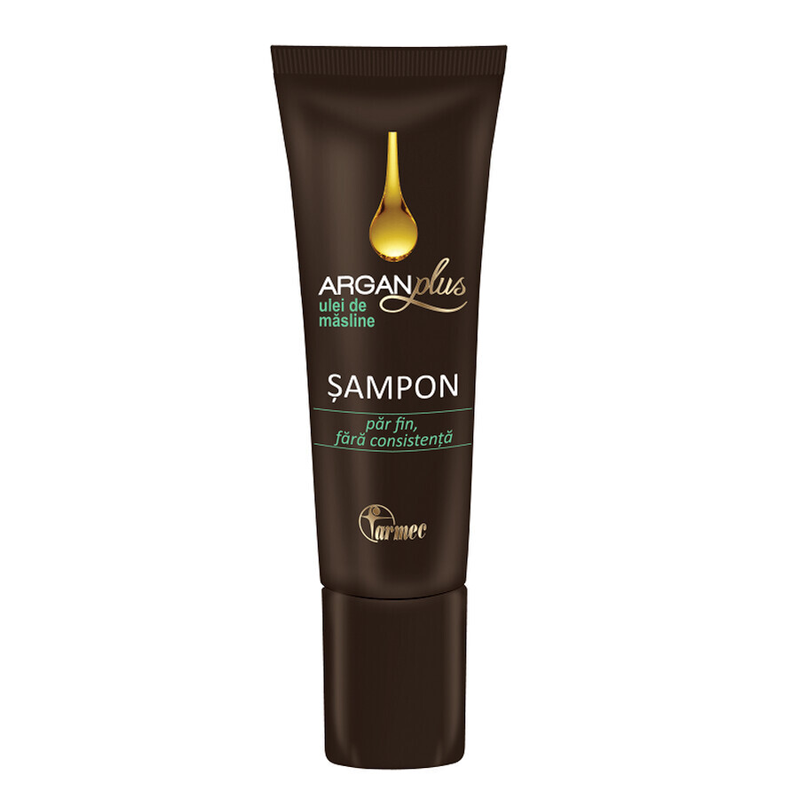 Champú para cabello fino con aceite de oliva ArganPlus, 40 ml, Farmec