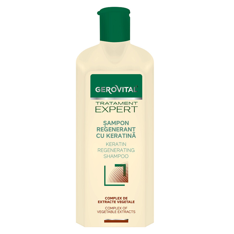 Champú regenerador con queratina Gerovital Tratamiento Experto, 250 ml, Farmec