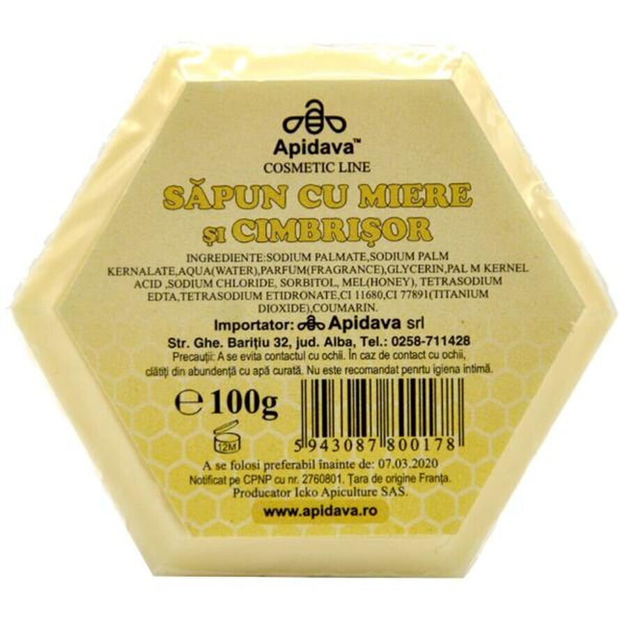 Sapone con miele e candeggina, 100 g, Apidava