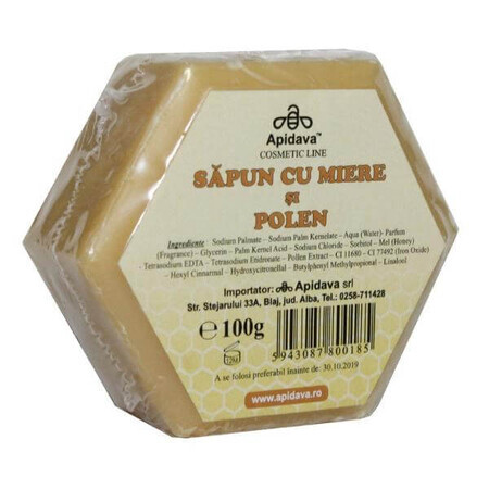 Sapun cu miere si polen, 100 g, Apidava