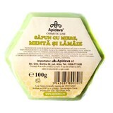 Jabón con miel, menta y limón, 100 g, Apidava