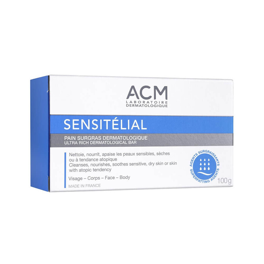 Sapone dermatologico nutriente Sensitelial, 100 g, Acm