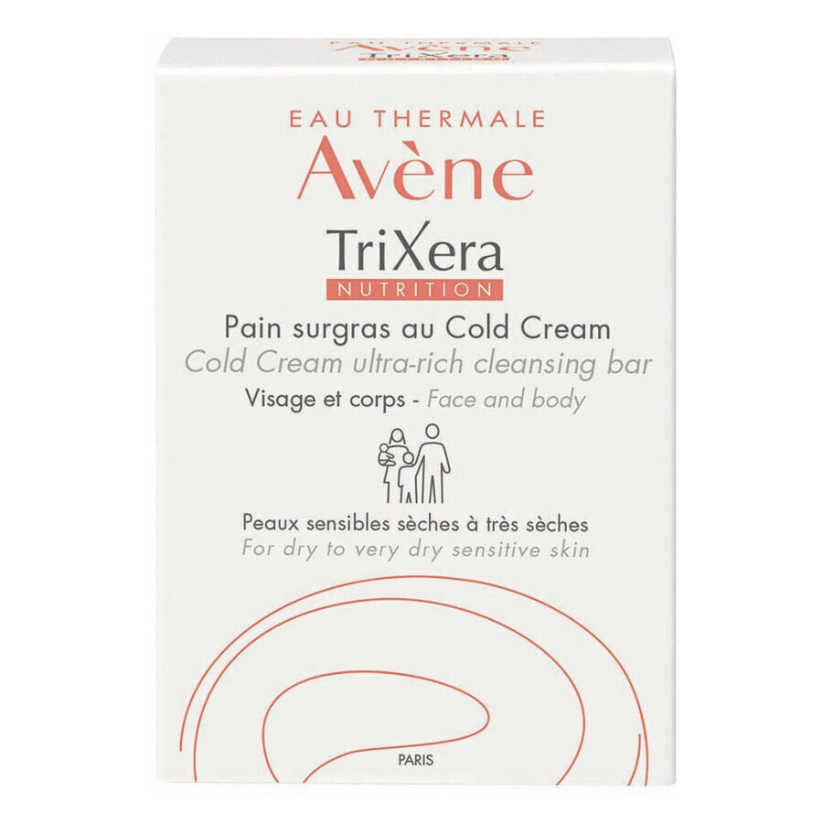 Jabón hidratante para pieles sensibles y secas Trixera Nutrition, 100 g, Avene