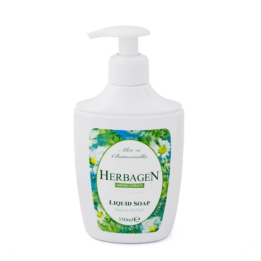 Jabón líquido con extracto de aloe y manzanilla, 350 ml, Herbagen