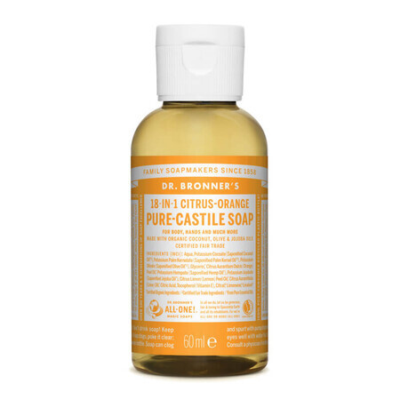 Jabón líquido Travel Magic 18en1 con cítricos, 60 ml, Dr. Bronner's