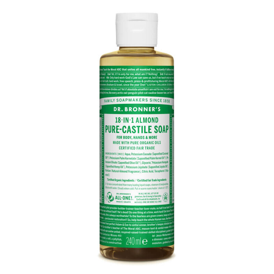 Dr. Bronner's Jabón Líquido Mágico 18en1 con Almendra, 240 ml