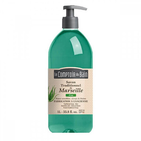 Sapone tradizionale di Marsiglia al profumo di Aloe, 1000 ml, Le Comptoir du Bain