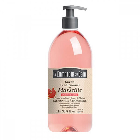 Jabón tradicional de Marsella con aroma de Pomelo, 1000 ml, Le Comptoir du Bain