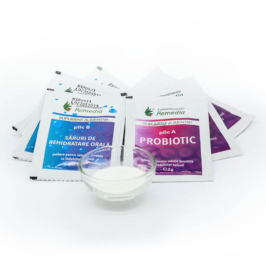 Săruri de rehidratare cu probiotic, 20 plicuri, Remedia