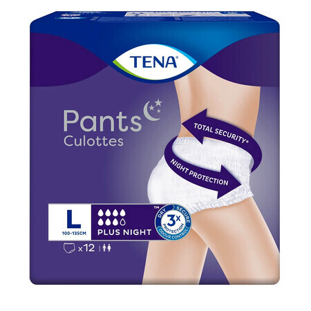 Panty Pant Plus Night L, 12 piezas, Tena