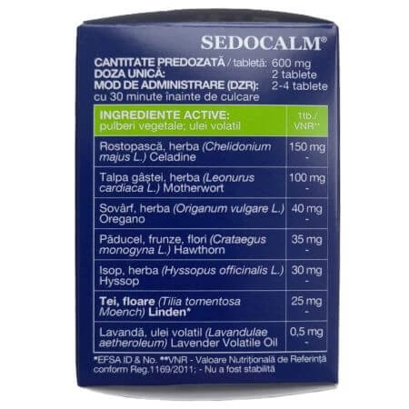 Sedocalm V, 40 comprimidos, Plantavorel