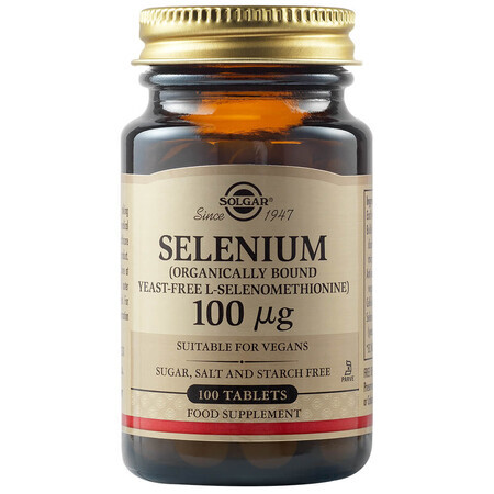 Selenio 100mcg, 100 comprimidos, Solgar